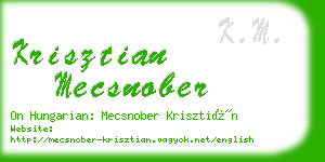 krisztian mecsnober business card